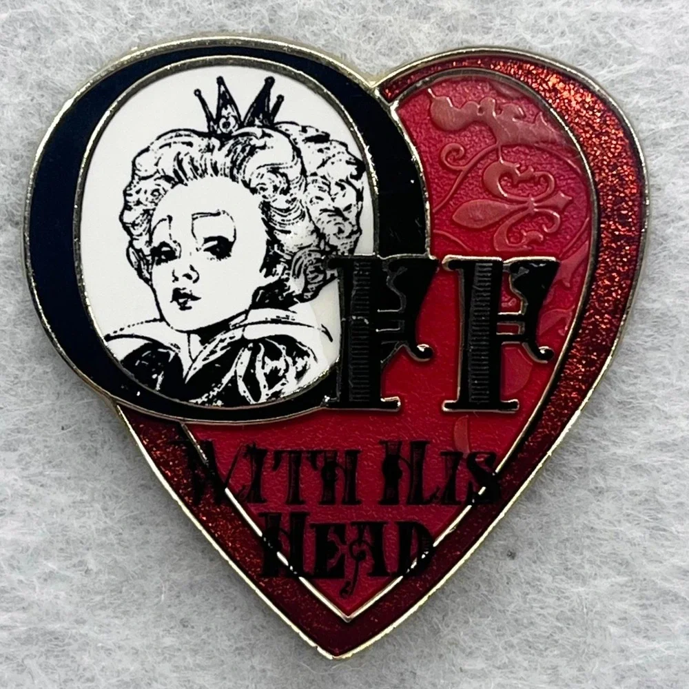 Disney Alice in Wonderland Jerry Leigh Red Queen of Hearts Off With His Head Pin